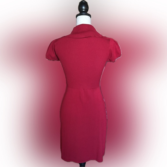 PINK ROSE 78% RAYON MINI TURTLENECK KNIT DRESS - Picture 2 of 7